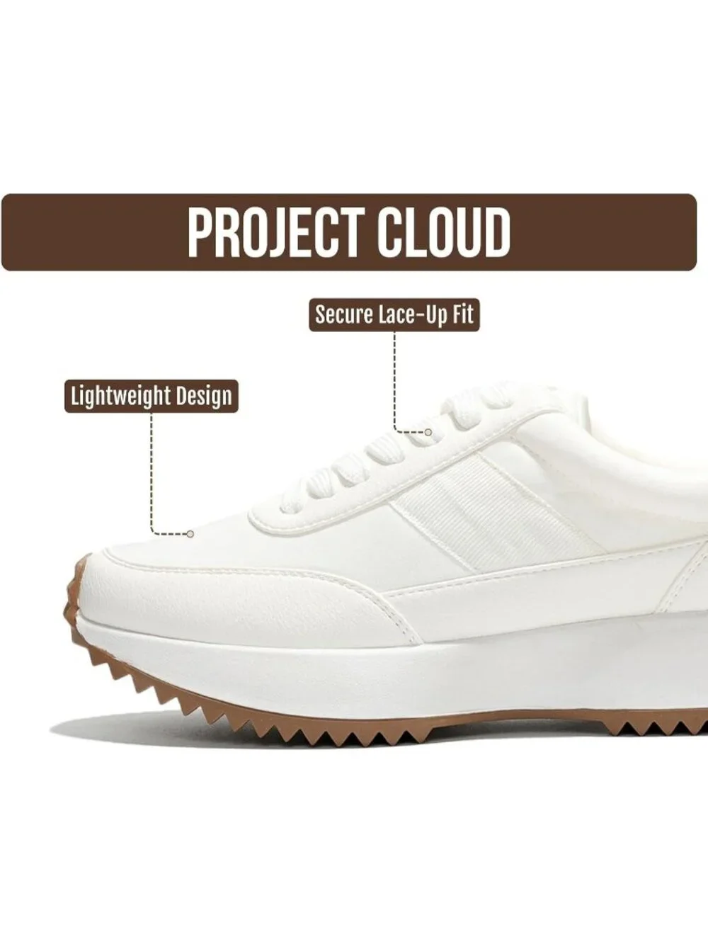 Women's Serena Cream Confrontable Memory Foam Lightweight Lace Up Sneaker Shoes